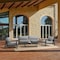 Armen Living Grand 4 Piece Black Aluminum Outdoor Seating Set with Dark Gray Cushions 840254332768 - alternate 7